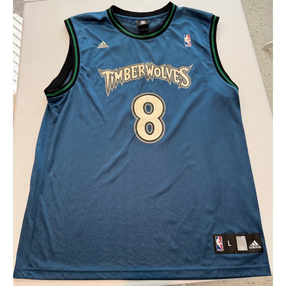 Adidas Minnesota Timberwolves NBA Jersey Blue Mesh Number 8 Mens Large 7994A 07